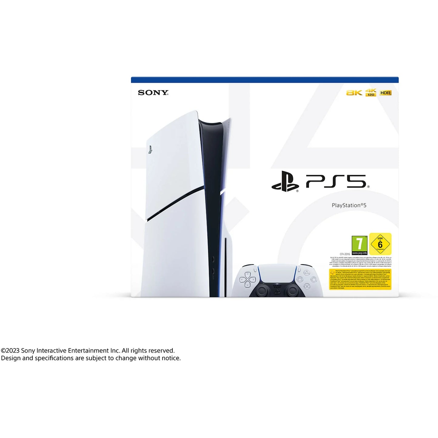 Consola - Sony PS5 Slim Standard, 1 TB SSD, 4K, 1 mando, Chasis D, Blanco