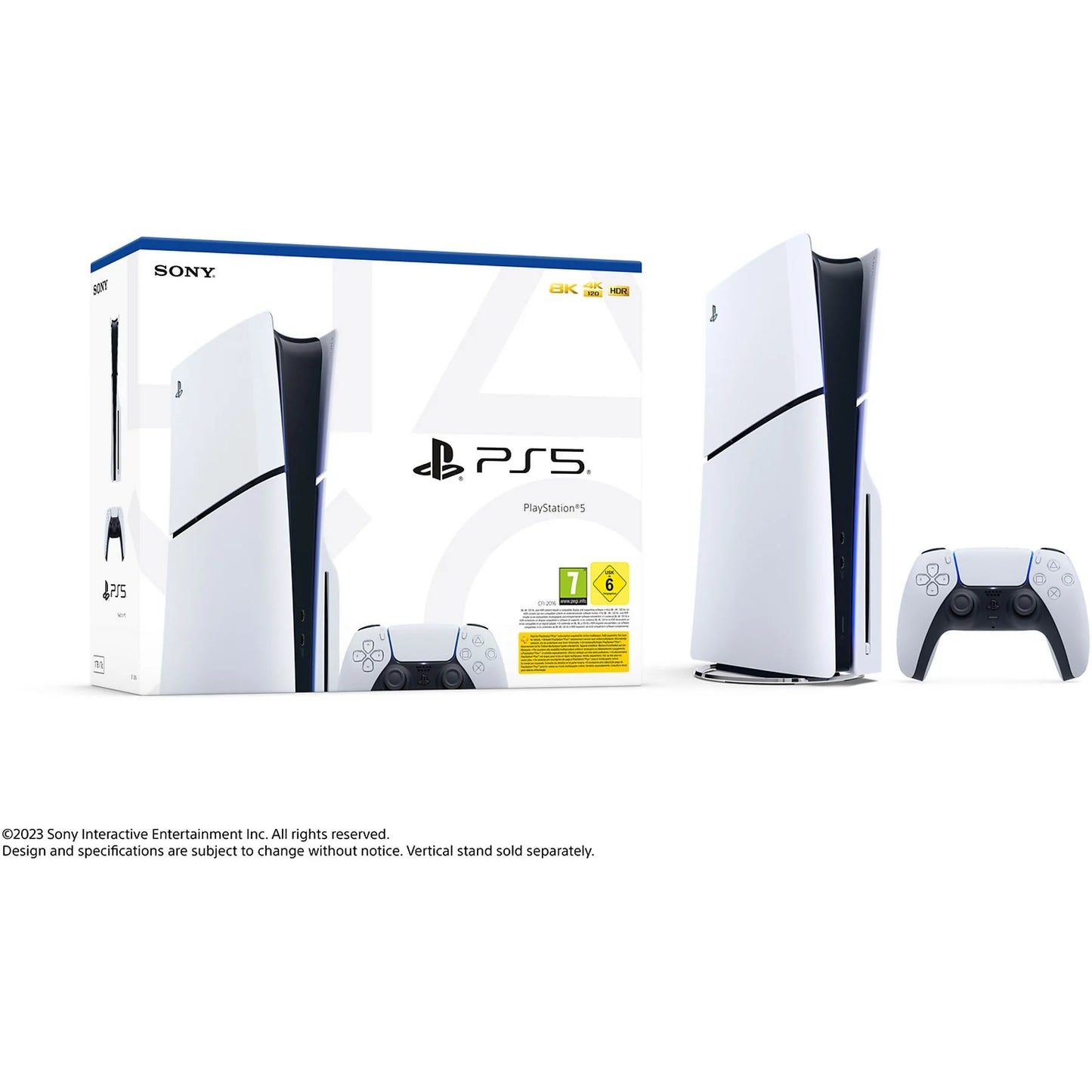 Consola - Sony PS5 Slim Standard, 1 TB SSD, 4K, 1 mando, Chasis D, Blanco